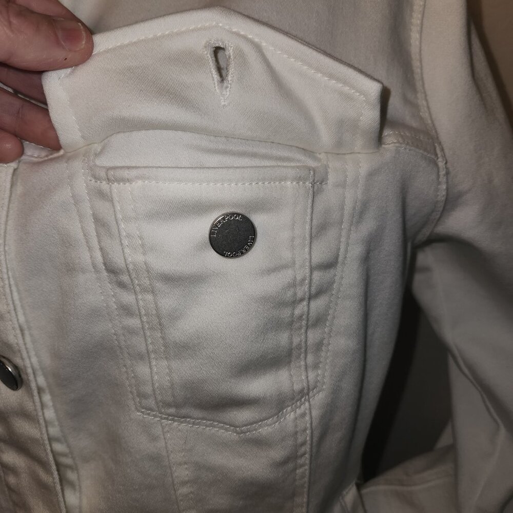 Liverpool Kolten Women's White Denim Jacket – Size Large - Picture 8 of 14